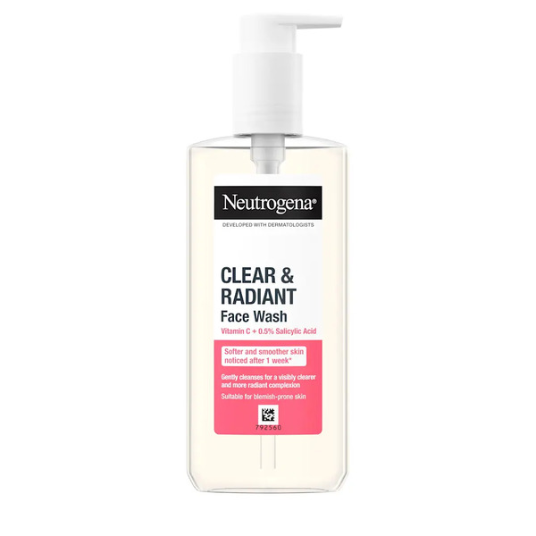 neutrogena clear & radiant face wash new pack شوینده clear & radiant نوتروژینا جدید