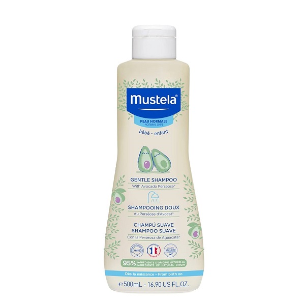 Mustela Gentle Shampoo With Organically Farmed Avocado 500ml شامپو ملایم سر کودک و نوزاد آووکادو موستلا