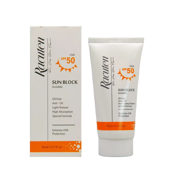 کرم ضد آفتاب بی رنگ پوست چرب و مختلط SPF50 راکوتن