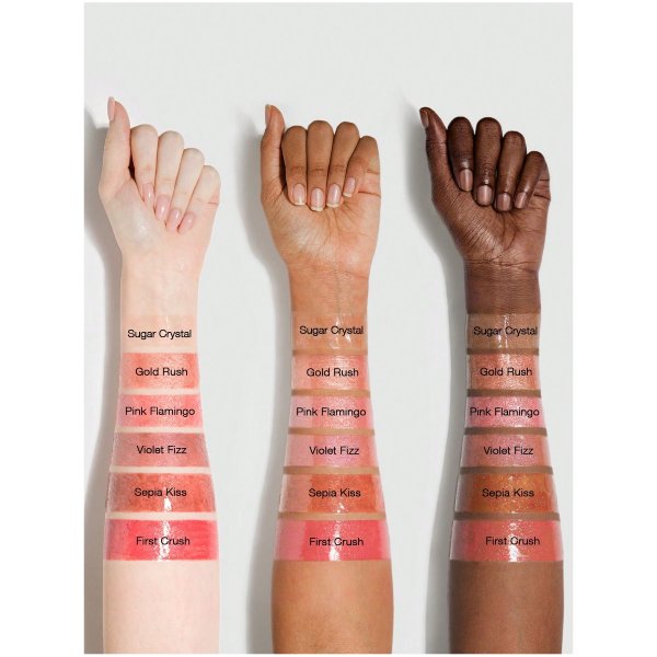 sheglam pout-perfect shimmer lip plumper swatches (1) برق لب شاین Lip Plumper Shimmer شیگلم swatche test