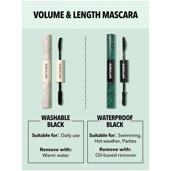 sheglam all in one volume & length mascara 1 ریمل دو سر ضد آ ب شیگلم تفاوت
