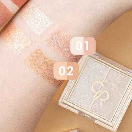 تست رنگ هایلایتر پودری دو عددی So Glow گلدن رز رنگ