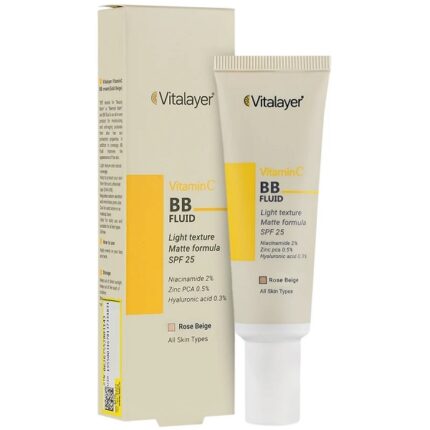 بی بی فلوئید ویتامین سی SPF25 ویتالیر رنگ Rose Beige
