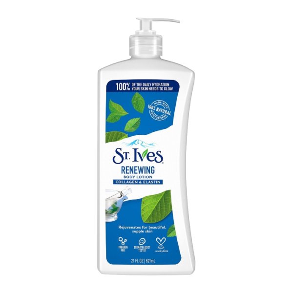 st ives renewing body lotion collagen & elastin 621ml لوسیون بدن احیا کننده حاوی کلاژن و الاستین سنت ایوز