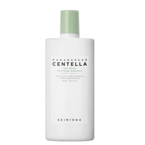 Skin1004 Madagascar Centella Tea-Trica Soothing Sun Milk ضد آفتاب تسکین دهنده تی تریکا اسکین 1004